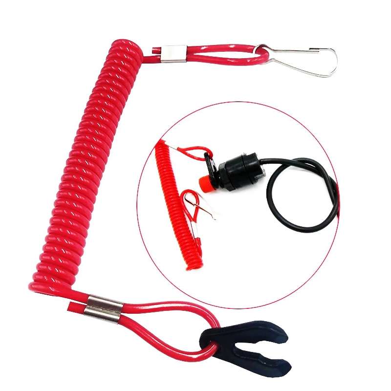 2 PCS Universal Ship Out-Of-Fire Switch Safety Rope Boot Machine Motorboat Emergency Exterior Switch