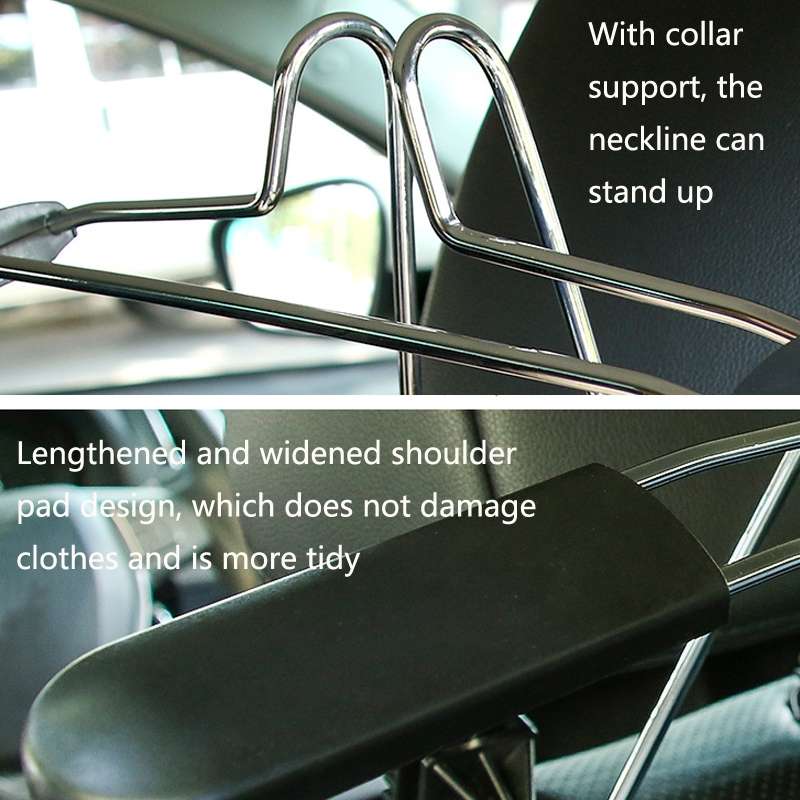 Automobile Stainless Steel Retractable Drying Rack Suit Hanger, Colour: Black
