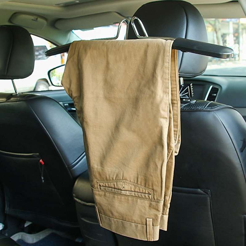 Automobile Stainless Steel Retractable Drying Rack Suit Hanger, Colour: Peach Wood Grain