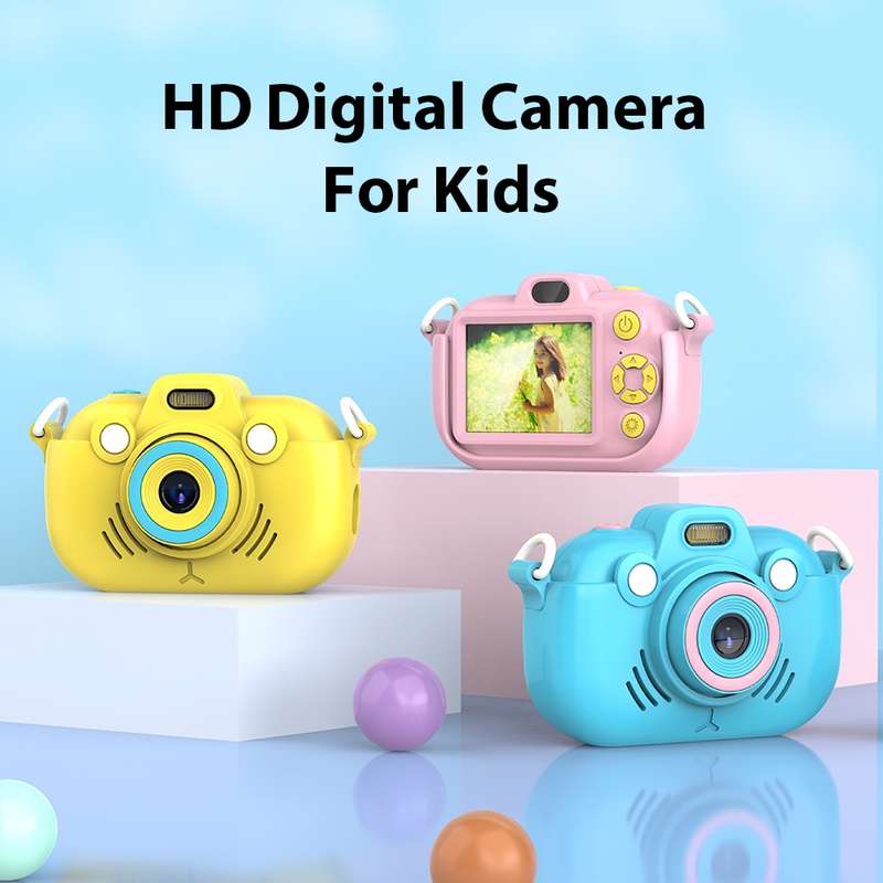 DC502 2.4-Inch 16X Zoom 2.7K Video Recording Children Digital Camera, Color: Blue + 32G(EU Plug)