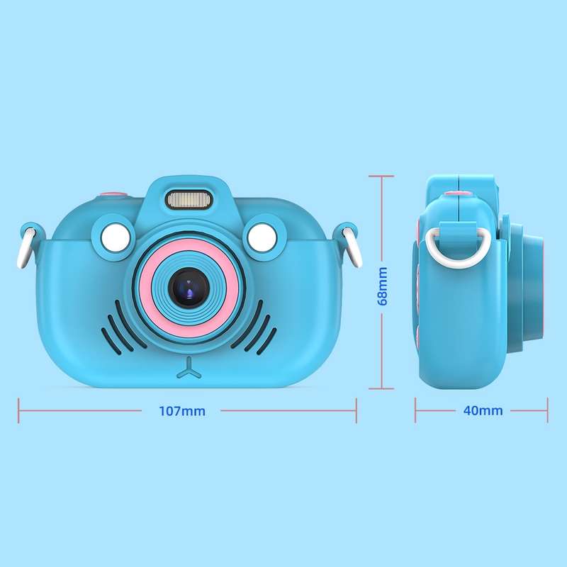 DC502 2.4-Inch 16X Zoom 2.7K Video Recording Children Digital Camera, Color: Blue + 32G(EU Plug)