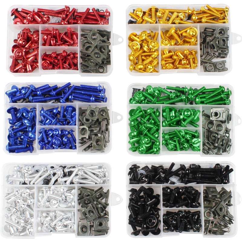 177 PCS/ Box Motorcycle Modification Accessories Windshield Cover Set Screw(Blue)