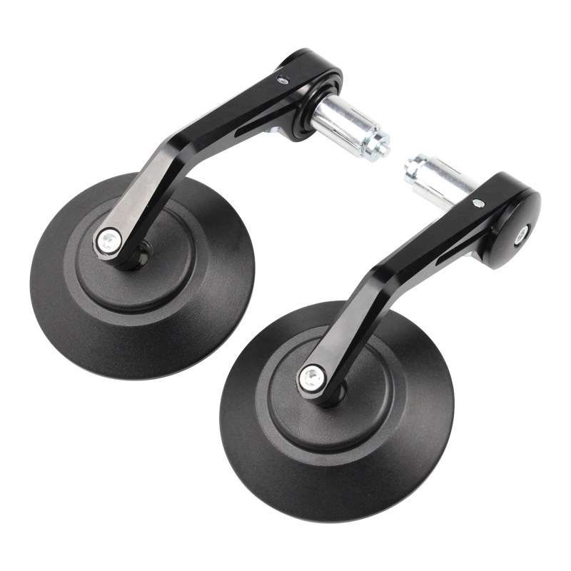 Motorcycle Electric Vehicle Modified Accessories Retro Circular CNC Hand Mirror Rear View Mirror(Bla