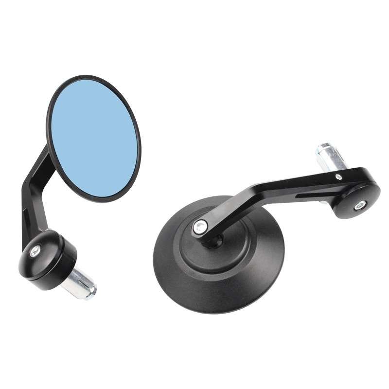 Motorcycle Electric Vehicle Modified Accessories Retro Circular CNC Hand Mirror Rear View Mirror(Bla