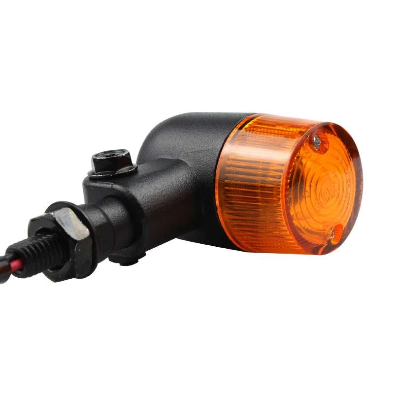 2 PCS Motorcycle Modified Steering Lamp Retro Metal Iron Shell Turning Light(Yellow Shell)