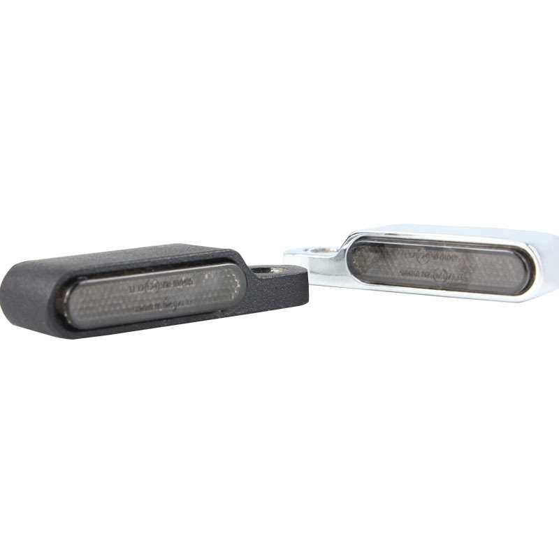 2 PCS Motorcycle Handle Turn Light Metal LED Indicator Light(Black)