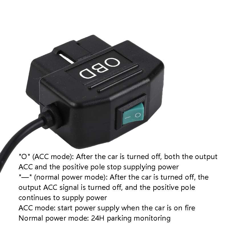 H507 Driving Recorder OBD Step-down Line Car ACC Three-Core Power Cord 12/24V To 5V 3A Low Pressure