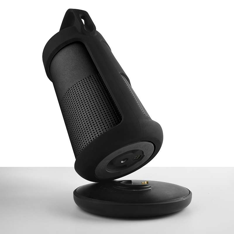 For Bose SoundLink Revolve Bluetooth Speaker Silicone Protective Cover Portable Carrying Bag(Black)