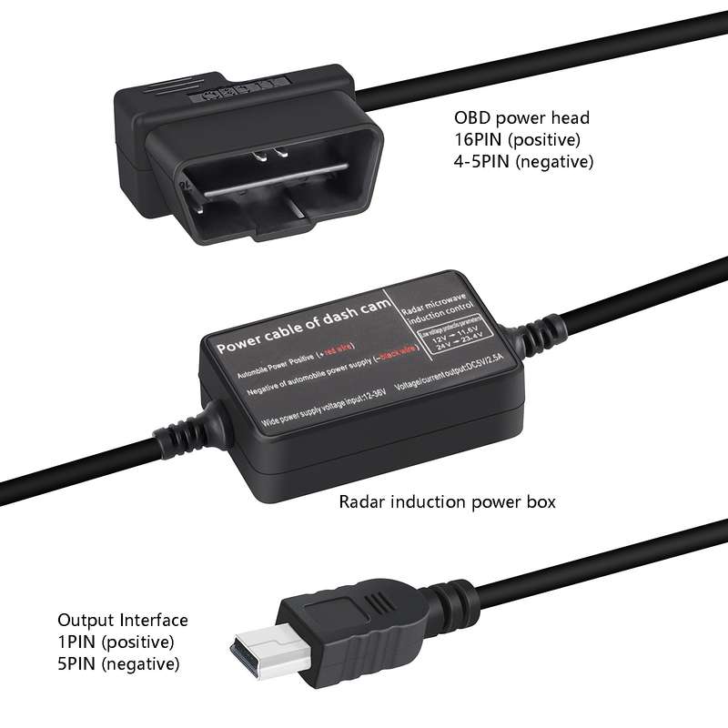 H525 Driving Recorder OBD Radar Line Microwave Induction Antihyline With Low Voltage Protection Car
