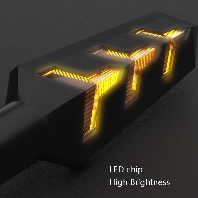 1 Pair VS6-6 Motorcycle LED Steering Tail Lamp 12V Flow Water Light Turn Lamp(Yellow Light)