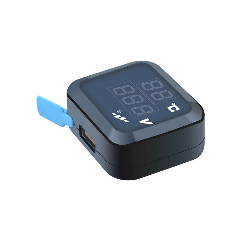 12-24V Motorcycle Modified Electronic Meter Voltage Temperature Table With USB Car Charger(Blue Red)