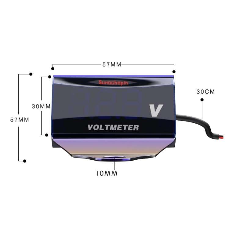 SUMOCHEPIN SMCP101 8-150V Motorcycle Modified Voltmeter LED Digital Display Electric Pressure Meter,