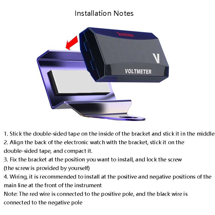 SUMOCHEPIN SMCP101 8-150V Motorcycle Modified Voltmeter LED Digital Display Electric Pressure Meter,