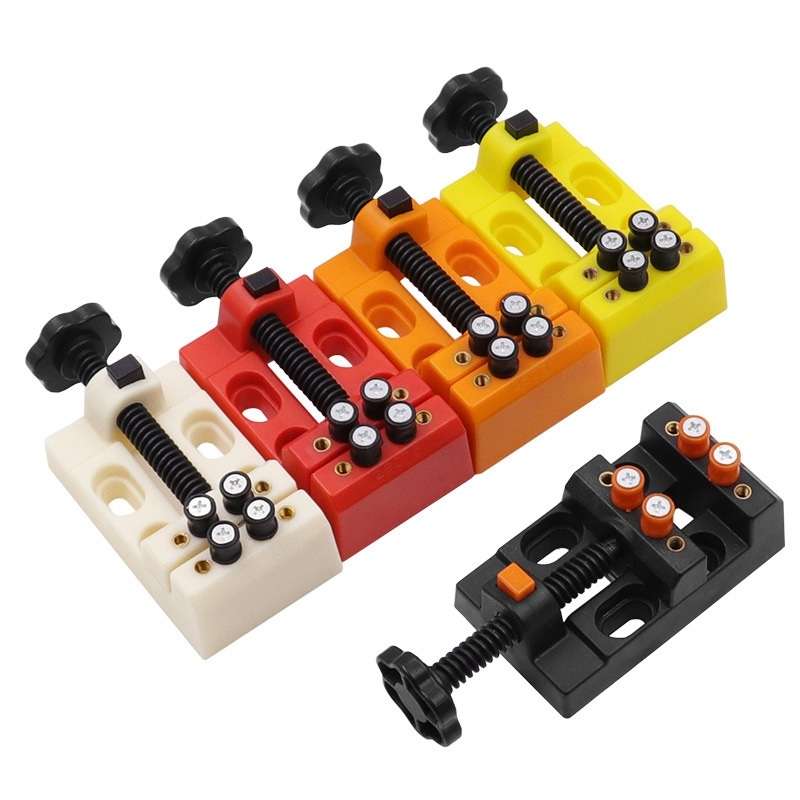 Eight-Hole Mini Flat Bench Vise Bodhi Beads Walnut Fixture(Black)