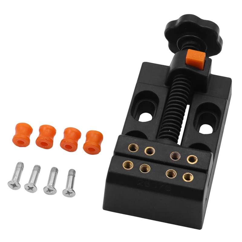 Eight-Hole Mini Flat Bench Vise Bodhi Beads Walnut Fixture(Black)
