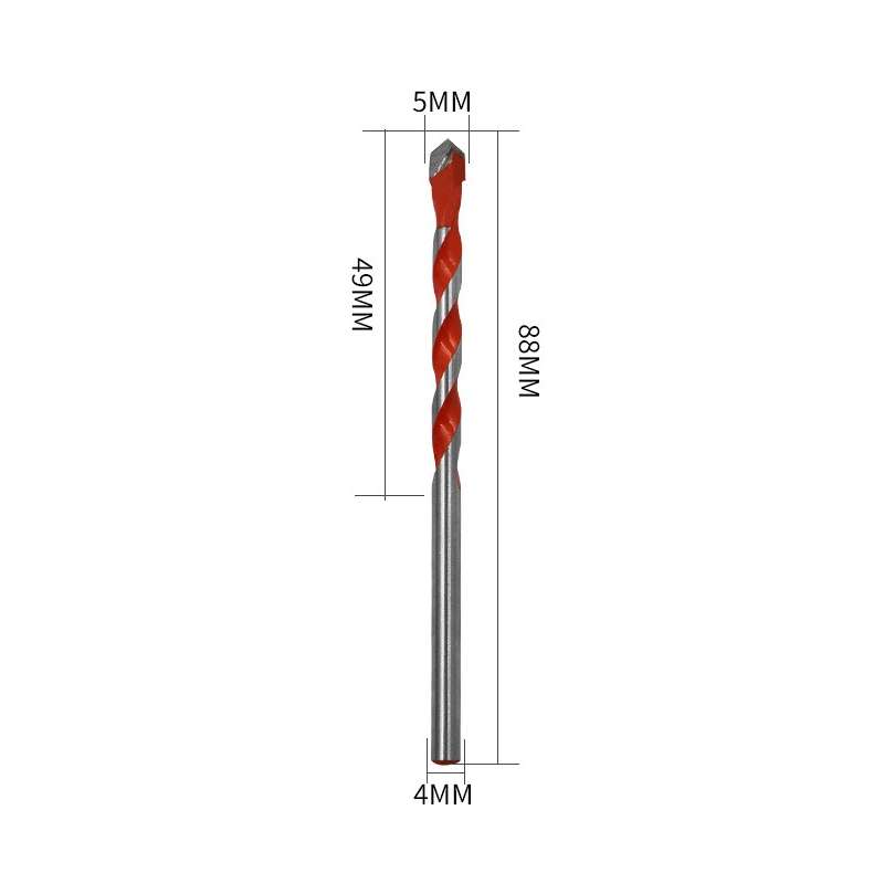 Ceramic Triangle Handle Metal Flashlight Drill Bit, Size: 5mm