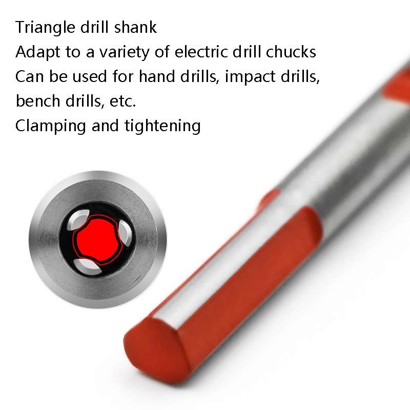 Ceramic Triangle Handle Metal Flashlight Drill Bit, Size: 6mm