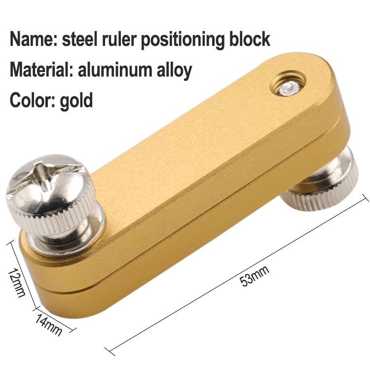 Steel Ruler Limit Adjustment Positioning Block Woodworking Marking Locator(Straightedge Locator)