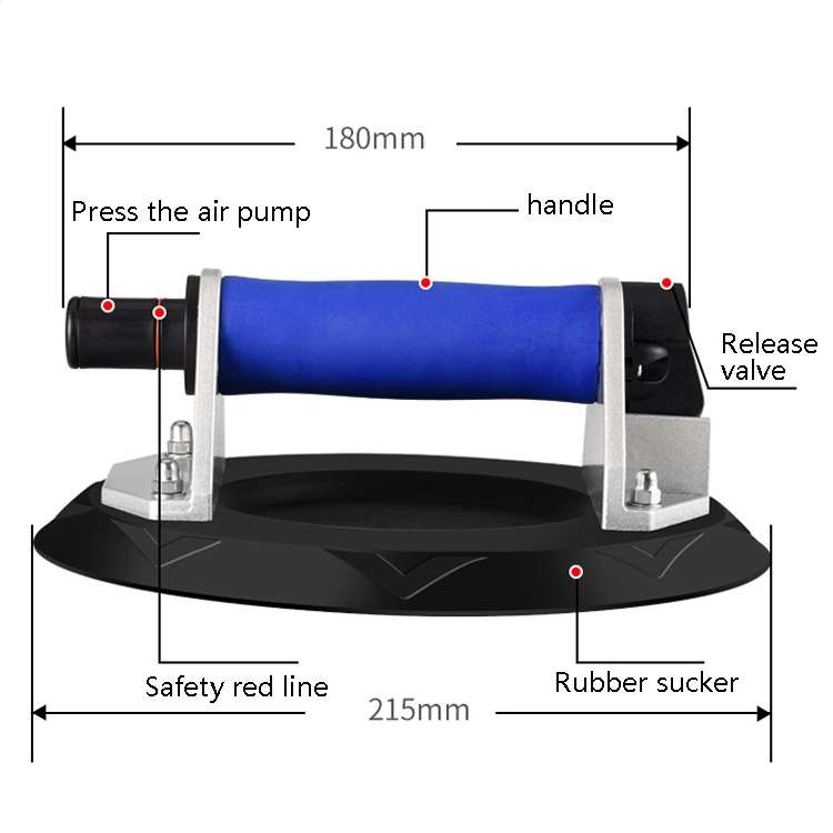 Vacuum Pumping Strong Suction Heavy-Duty Handling Suction Cup(Metal 8 inch Plastic Box)