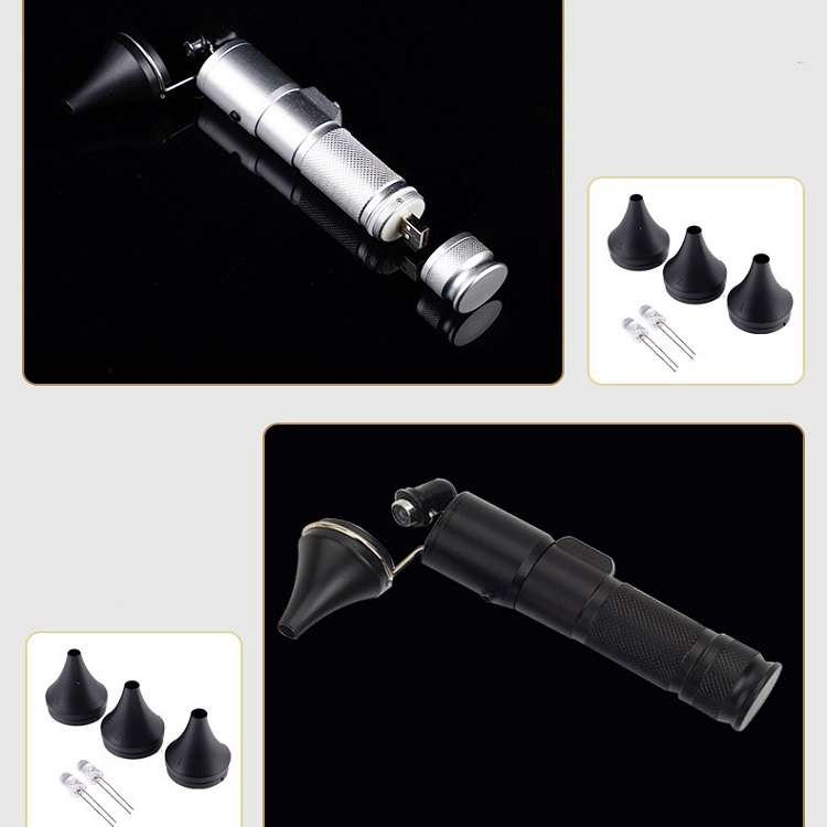 Ear Cleaning Hand Lamp USB Charging Otoscope(Black)