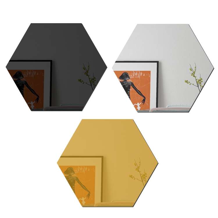 Ym300 16 PCS / Set Home Personal Wall Stickers DIY Acrylic Wall Decorative Mirror(Hexagon Gold)