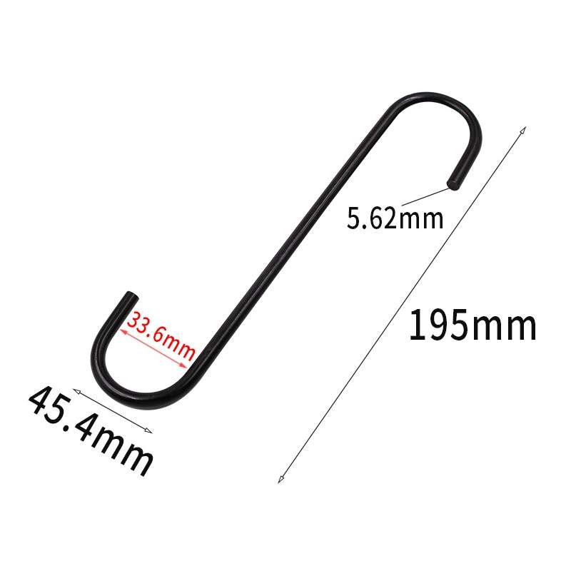 8 PCS S-Type Brake Pump Hanging Hook(Black)