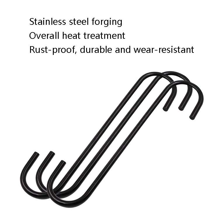 8 PCS S-Type Brake Pump Hanging Hook(Black)