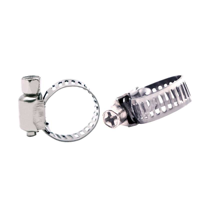 10pcs Stainless Steel Water Pipe Hose Clamp(Silver)