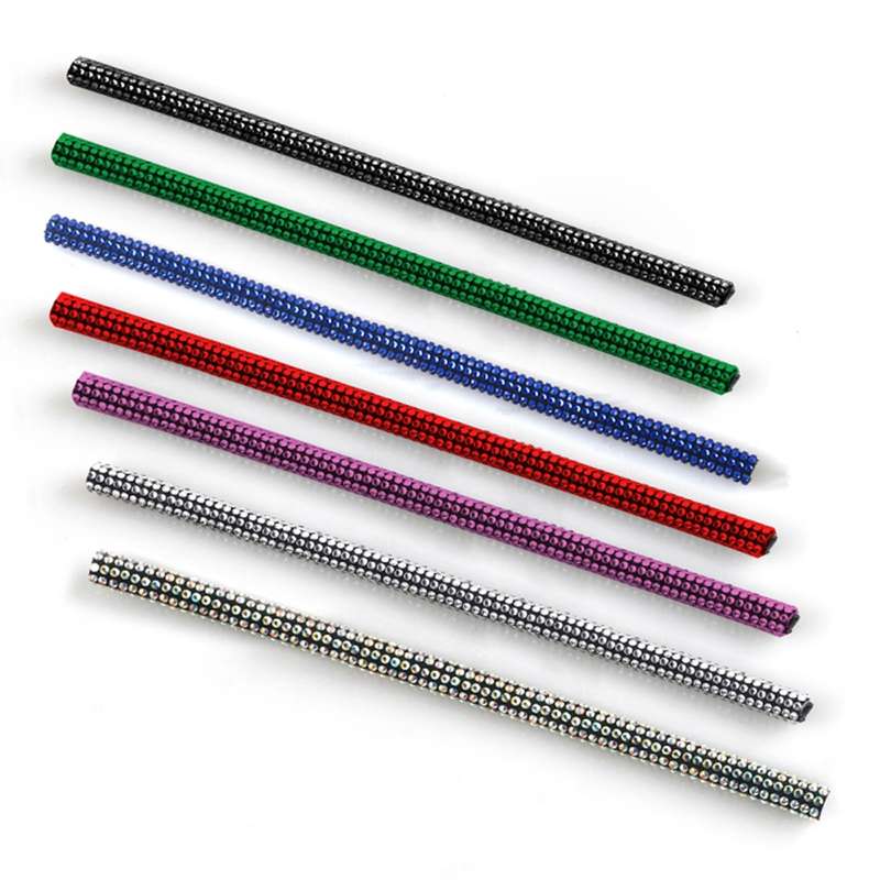5 PCS Car Outlet Diamond Decorative Strip Air Conditioning Port U-Shaped Clip Strip(Blue)