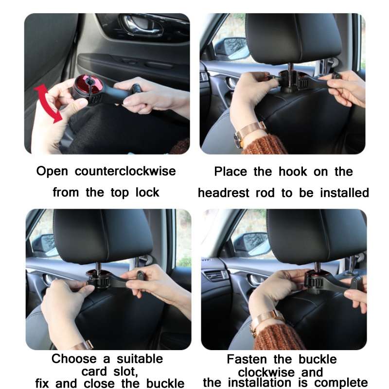 Car Multifunctional Rear Headrest Mobile Phone Hook(Second Generation Silver)
