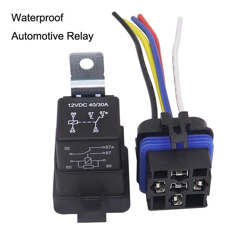 1040 5 Pin Waterproof Integrated Automotive Relay With Bracket, Rated voltage: 24V