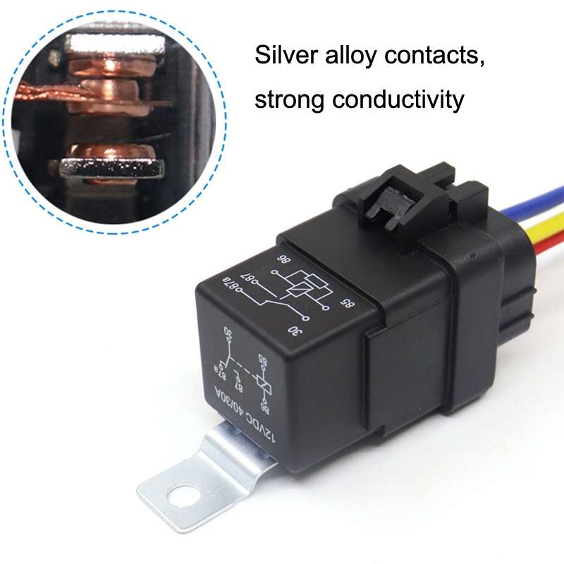 1040 5 Pin Waterproof Integrated Automotive Relay With Bracket, Rated voltage: 24V