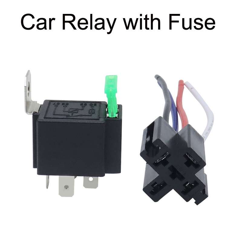 5 Sets JD2912 4 Pin Car Relay With Fuse, Rated voltage: 24V