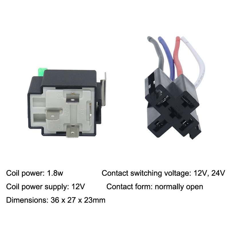 5 Sets JD2912 4 Pin Car Relay With Fuse, Rated voltage: 24V
