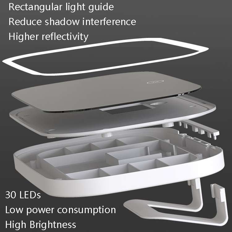 Car Sun Visor Makeup Mirror With LED Light(White)