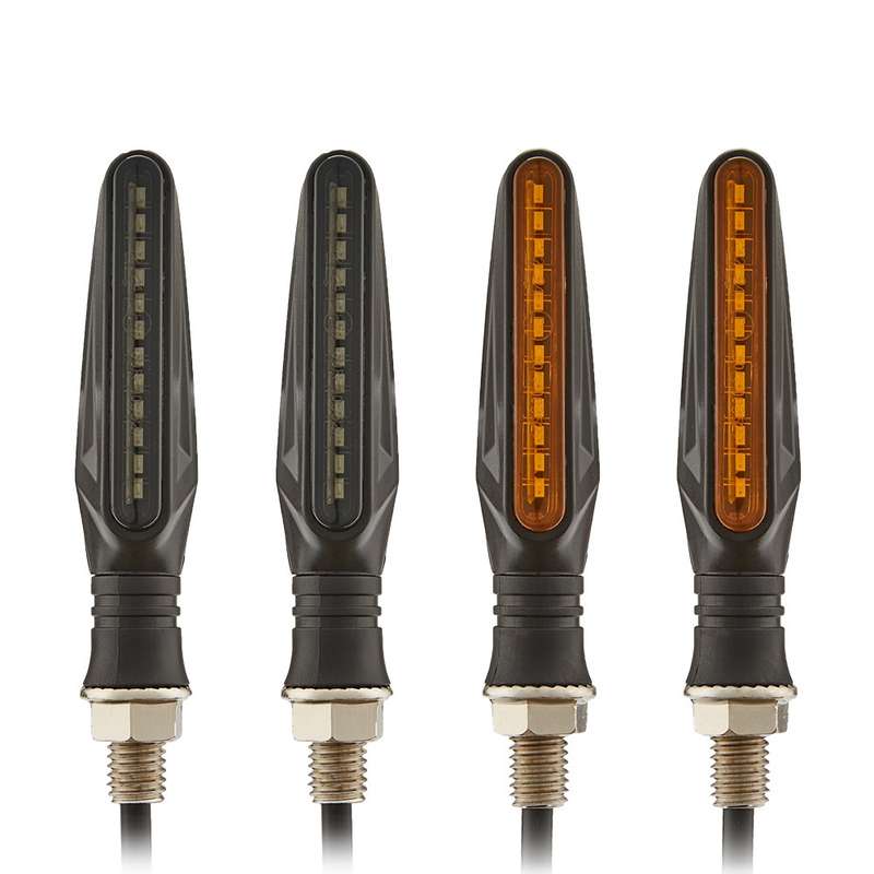 2pcs MK-109 Motorcycle Flow Steering Lamp LED Signal Light(Black)
