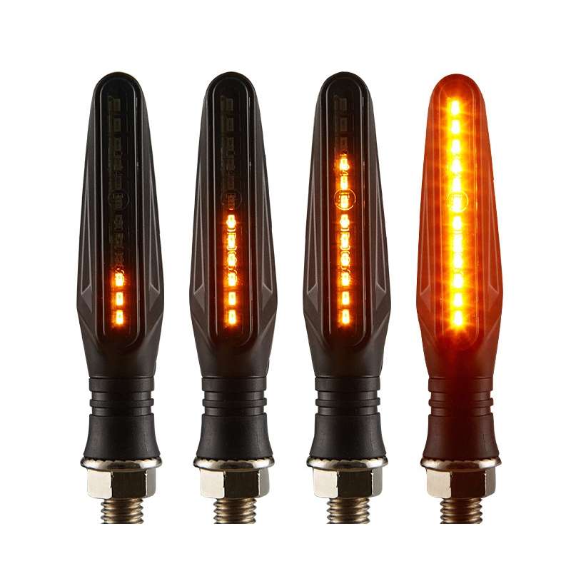 2pcs MK-109 Motorcycle Flow Steering Lamp LED Signal Light(Black)