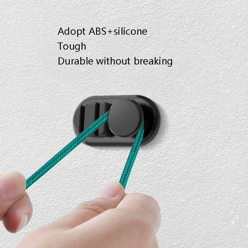 3 PCS Car Sticky Storage Data Cable Hook(Black)