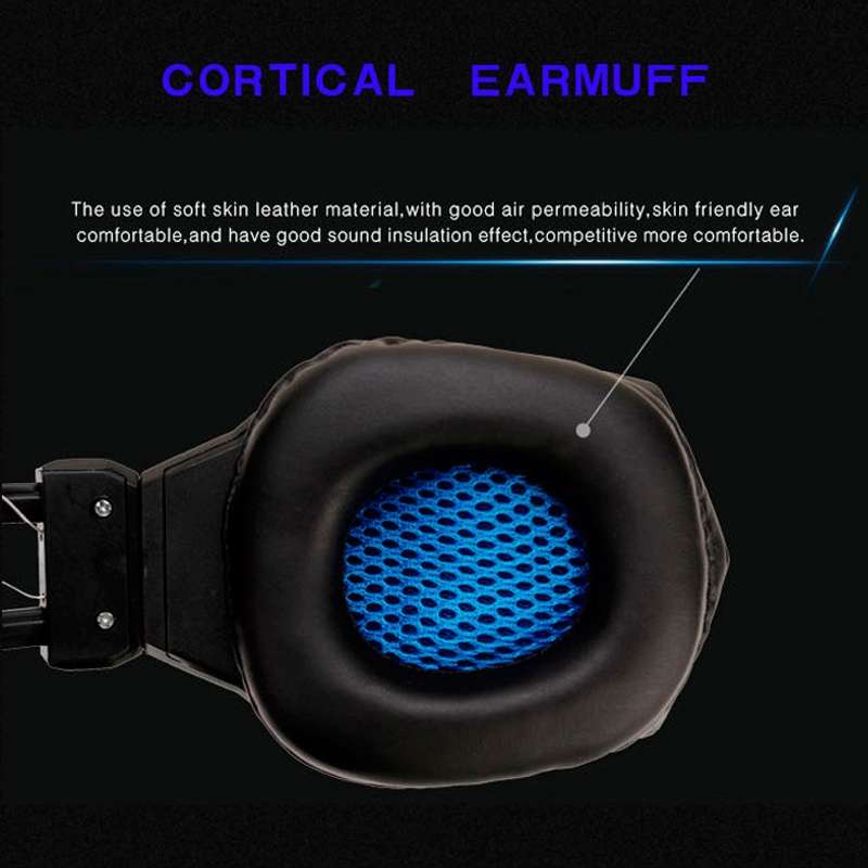 Soyto SY850MV Luminous Gaming Computer Headset For USB (White Blue)