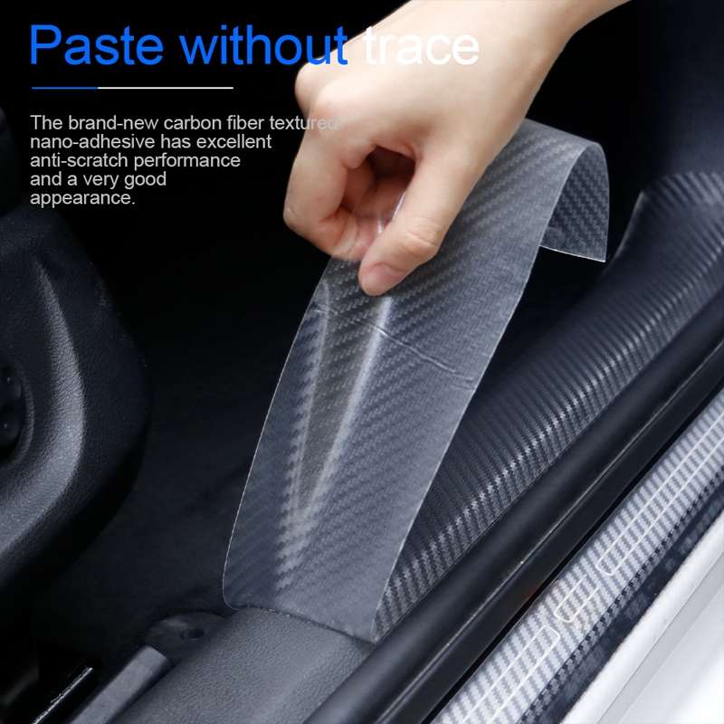 15cm x 3m Car Carbon Fiber Bumper Anti-Collision Strip