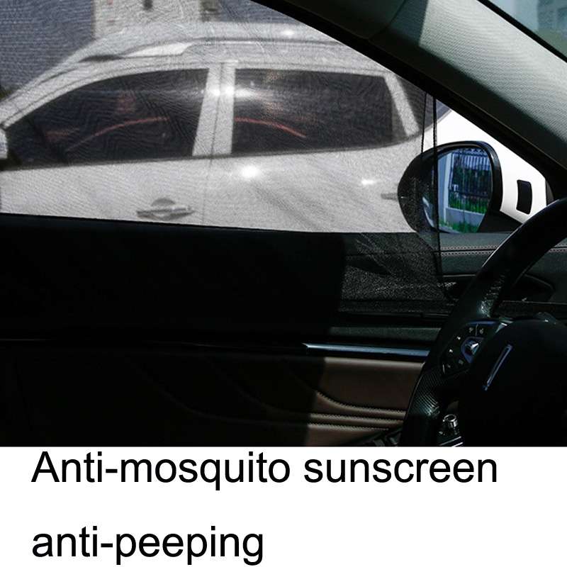 1 Pair Mesh Linen Car Adhesive Curtain Sunshade(Rear Window)