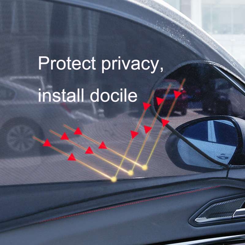 1 Pair Mesh Linen Car Adhesive Curtain Sunshade(Rear Window)