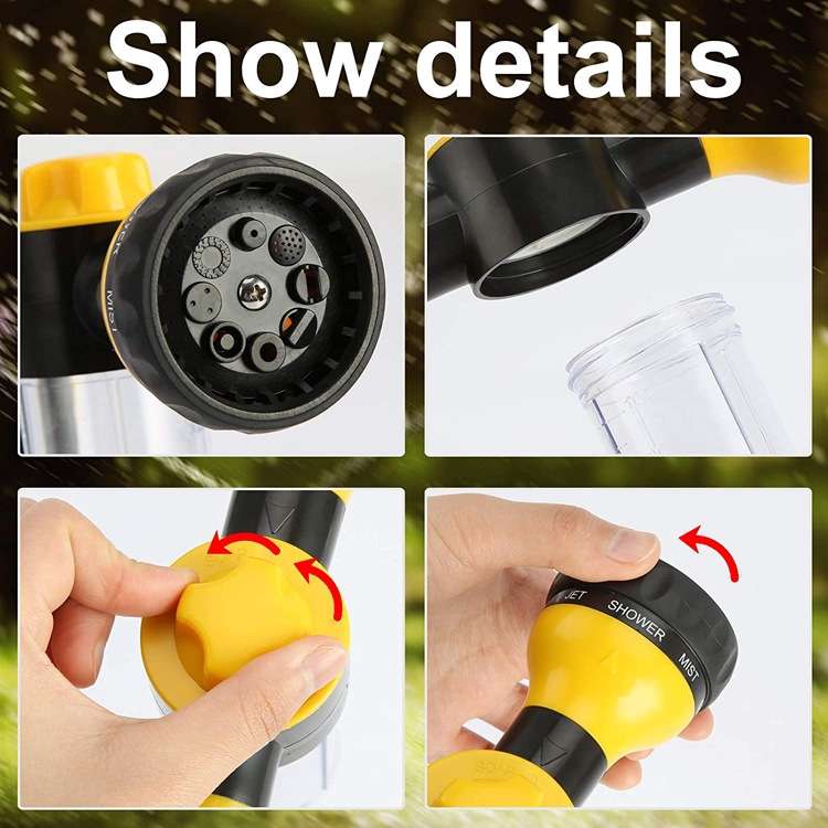8 in 1 Car Wash Foam Pot Water Sprinkler(Green)