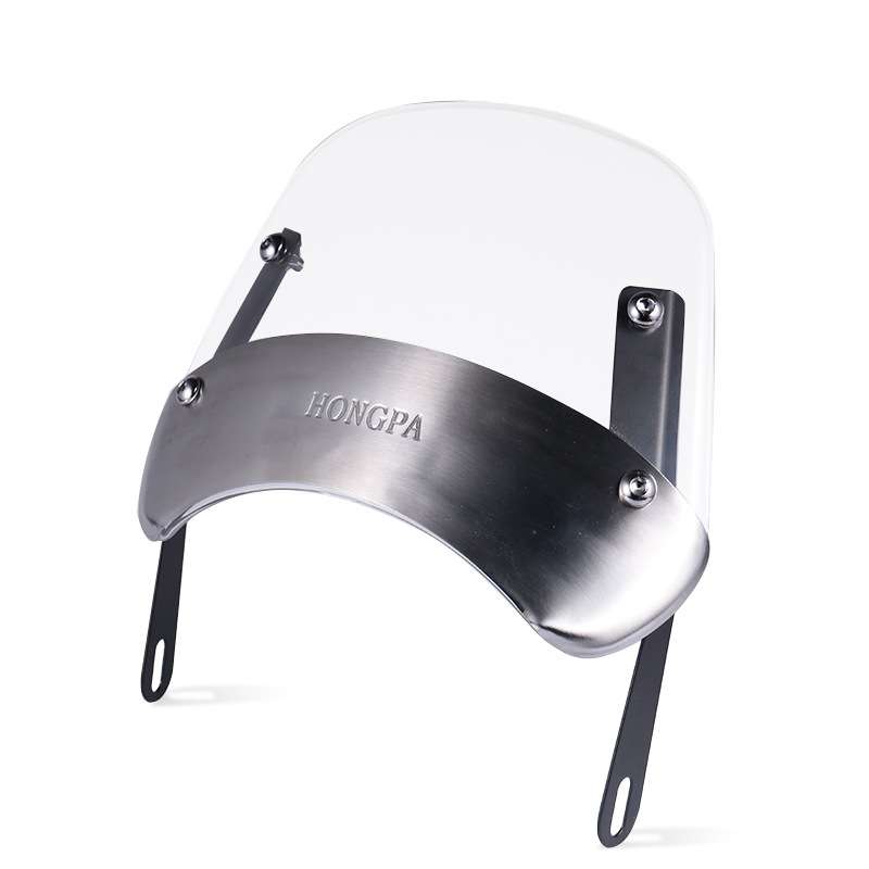 HONGPA DY-002 5-7 Inch Retro Motorcycle Modified PC Windshield(Transparent)