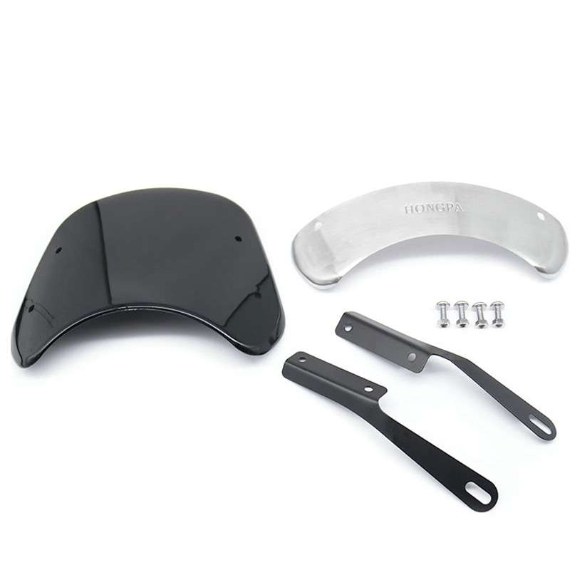 HONGPA DY-002 5-7 Inch Retro Motorcycle Modified PC Windshield(Black)