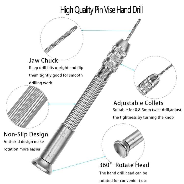 Steel Pick + 10 Drills Aluminum Slloy Hand Drill Punch