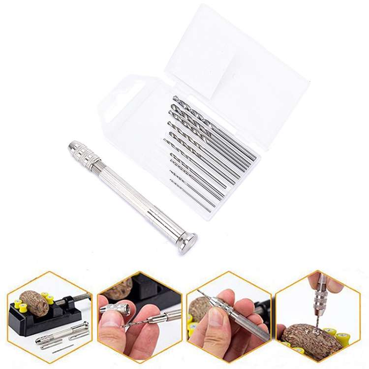 Steel Pick + 10 Drills Aluminum Slloy Hand Drill Punch