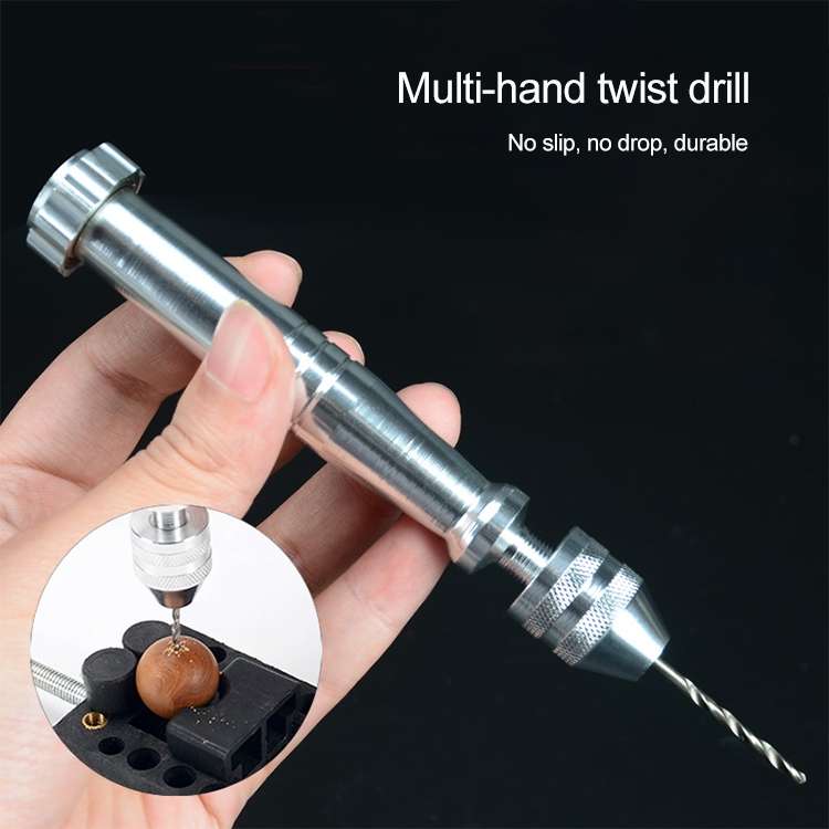 Hand Twist Drill + 10 Drills Aluminum Slloy Hand Drill Punch