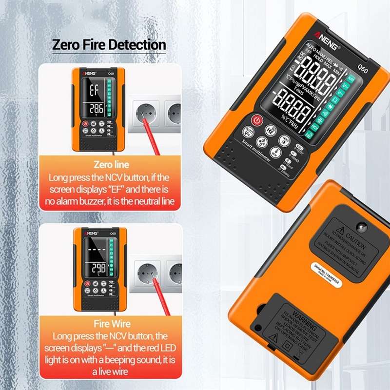 ANENG Automatic Intelligent High Precision Digital Multimeter, Specification: Q60 Intelligent(Red)