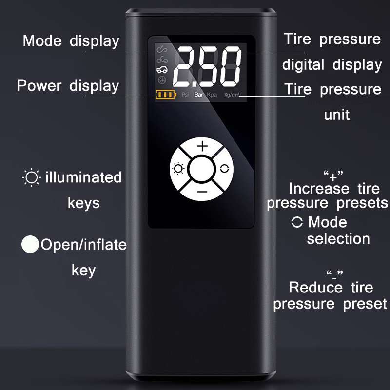 Car Portable Digital Display Electric Air Pump, Specification: L2775 Wireless Version 4000 mAh